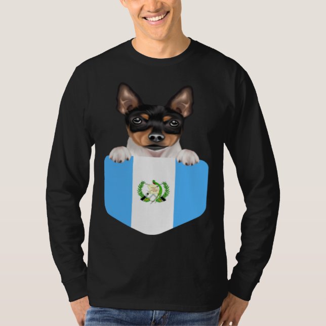 Camiseta Guatemala Flag Toy Fox Terrier Dog In Pocket (Frente)