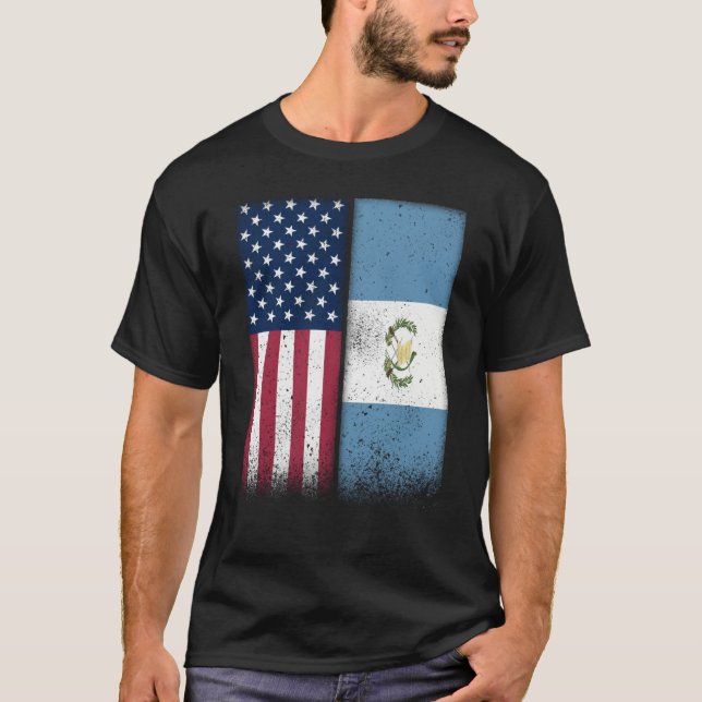 Camiseta Guatemala Guatemalan American Flags Proud USA (Frente)