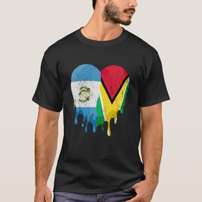 Camiseta Guatemala Guayana Flag Heart Citizen Grown Patriot (Frente)
