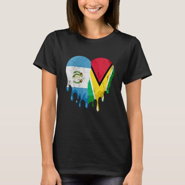 Camiseta Guatemala Guayana Flag Heart Citizen Grown Patriot (Frente)