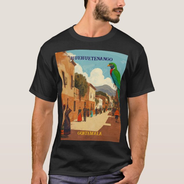 Camiseta GUATEMALA, HUEHUETENANGO Retro poster (Frente)