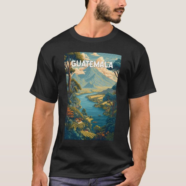 Camiseta Guatemala - Ilustração - Viagem Art Vintage (Frente)