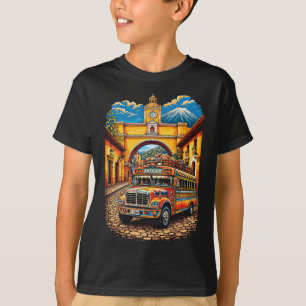 Camiseta Guatemala Ônibus de Frango Antigua Chapin Quetzal