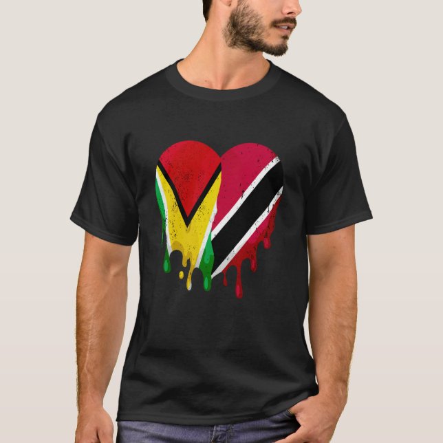 Camiseta Guatemala Trinidad & Tobago Flag Heart Citizen Pat (Frente)