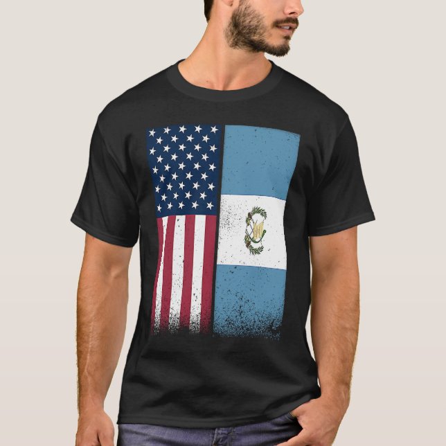 Camiseta Guatemalan Flag  USA And Guatemala Flags Proud (Frente)