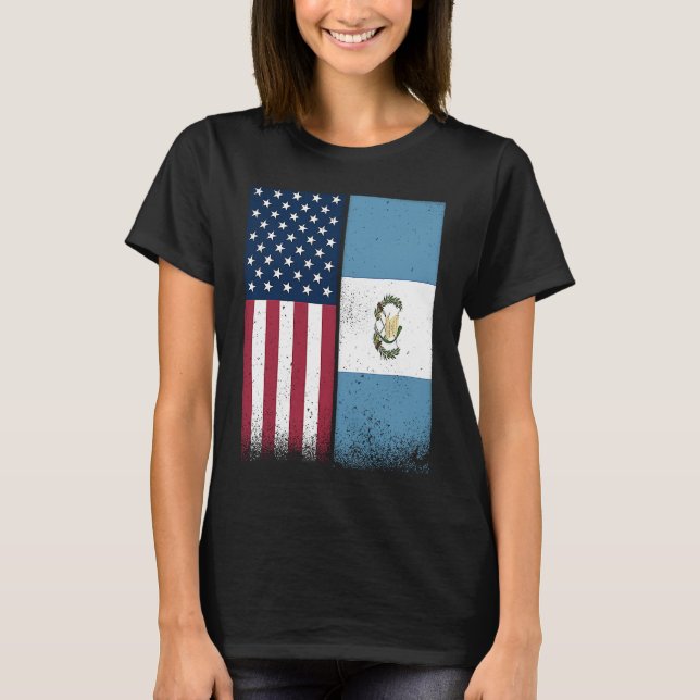 Camiseta Guatemalan Flag  USA And Guatemala Flags Proud (Frente)