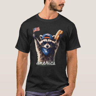 Camiseta Guaxinim Americano Selvagem Livre Engraçado 4 De J
