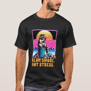 Camiseta Guaxinim Ansioso Fumando Saúde Mental Soprar Fumaç
