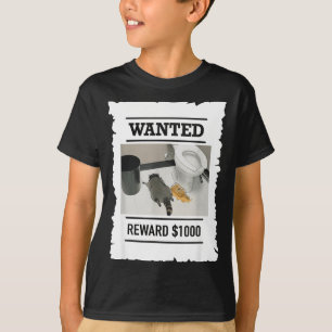 Camiseta Guaxinim Bêbado Engraçado Recompensa Desejada $100