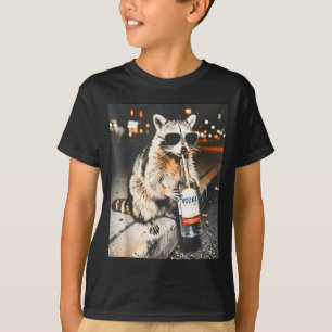 Camiseta Guaxinim bebendo meme engraçado de animais homens