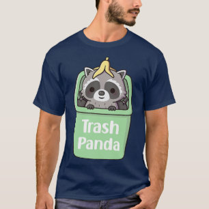 Camiseta Guaxinim Bonito Com Caixa De Lixo De Dentro De Ban
