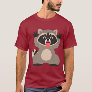 Camiseta Guaxinim bonito dos desenhos animados que cola