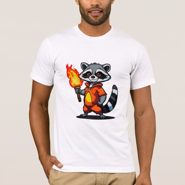 Camiseta Guaxinim com Tocha (Frente)
