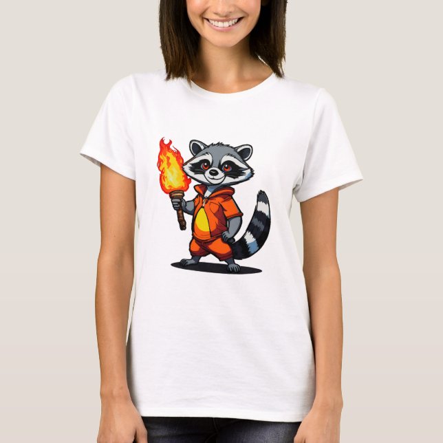 Camiseta Guaxinim com Tocha (Frente)