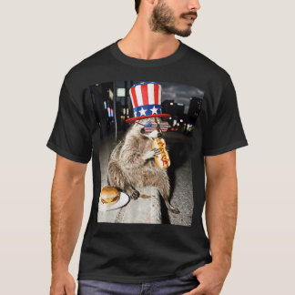 Camiseta Guaxinim Comendo Cachorro Quente Engraçado 4 De Ju