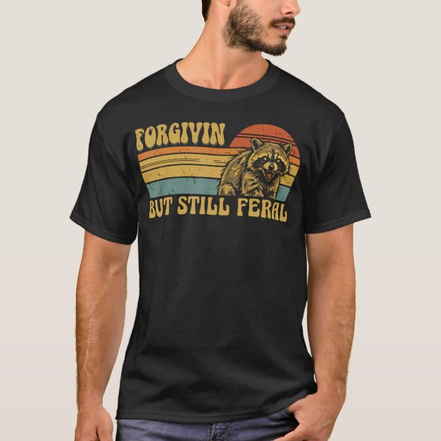 Camiseta Guaxinim Cristão Engraçado Mas Ainda Feral Perdoad (Frente)
