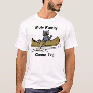 Camiseta Guaxinim da viagem da canoa da família de Muir