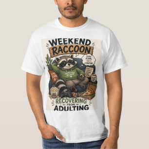 Camiseta Guaxinim de Fim de Semana 100 Porcento Relaxado Fi
