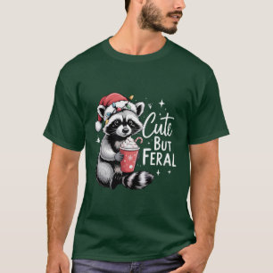 Camiseta Guaxinim De Natal Fofo Mas Feroz Animal Engraçado