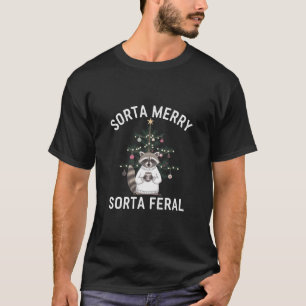 Camiseta Guaxinim de Natal Meio Alegre Meio Feral Natal