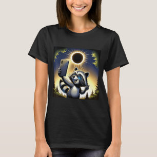 Camiseta Guaxinim do Eclipse Solar de 8 de Abril