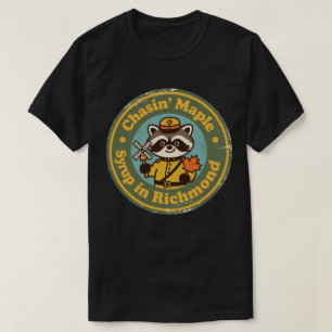 Camiseta Guaxinim do Xarope de Bordo Vintage Richmond