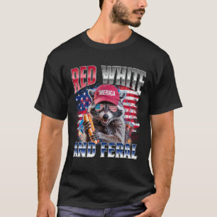 Camiseta Guaxinim Engraçado 4 De Julho Patriótico EUA Verme