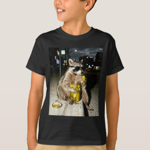 Camiseta Guaxinim engraçado comendo picles meme homens mulh
