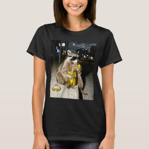 Camiseta Guaxinim engraçado comendo picles meme homens mulh