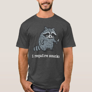 Camiseta Guaxinim engraçado eu exijo lanches para homens mu