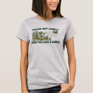 Camiseta Guaxinim Engraçado Jardim Urbano Cottagecore Retro