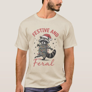Camiseta Guaxinim engraçado Natal selvagem Meme Natal 