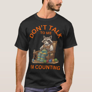 Camiseta Guaxinim Engraçado Tricô Não Fale Comigo Estou Con