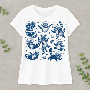 Camiseta Guaxinim Espacial Engraçado Marfim Animal Astronau