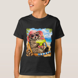 Camiseta Guaxinim Feral Vibe de Verão Engraçado Tempo Marga