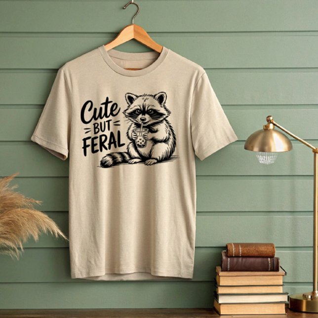 Camiseta Guaxinim Feroz Mas Fofo Bebendo (Criador carregado)