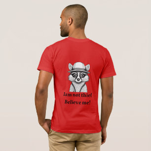 Camiseta Guaxinim Fofo Usando um Chapéu Safari