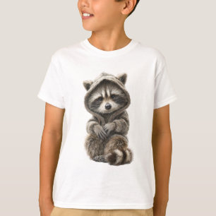 Camiseta Guaxinim Infantil Aconchegante com Capuz