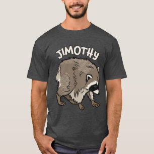 Camiseta Guaxinim Jimothy Estilo Desenho Animado