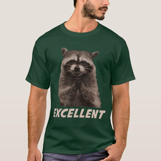 Camiseta Guaxinim mau excelente do traço (Frente)