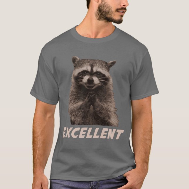Camiseta Guaxinim mau excelente do traço (Frente)