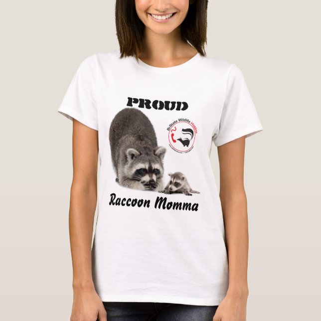 Camiseta Guaxinim orgulhoso Momma (Frente)