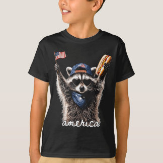 Camiseta Guaxinim Patriótico Americano