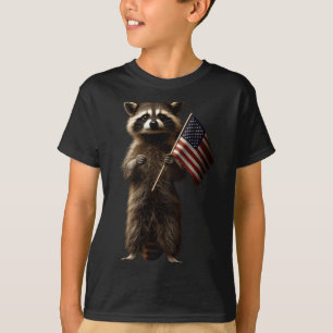 Camiseta Guaxinim patriótico masculino design da bandeira d