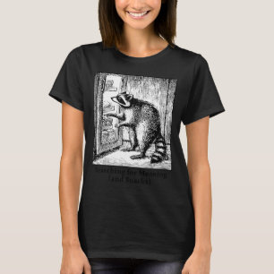 Camiseta Guaxinim procurando por significado e lanches humo