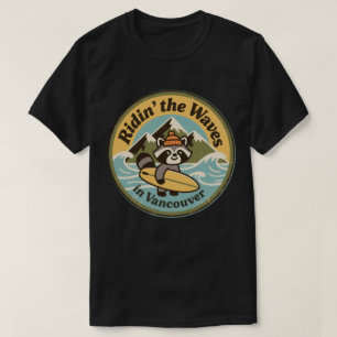 Camiseta Guaxinim Surfista Retro Vancouver