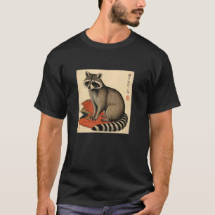 Camiseta Guaxinim Zen estilo Ukiyo-e u2013 Arte Anima Japon