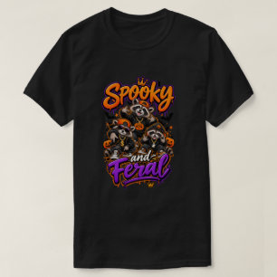 Camiseta Guaxinins Assustadores de Halloween Selvagens