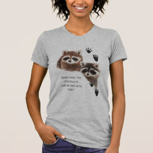Camiseta Guaxinins bonitos entregam Chocolate, Humor
