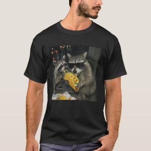 Camiseta Guaxinins Comendo Taco Lixo Panda Engraçado